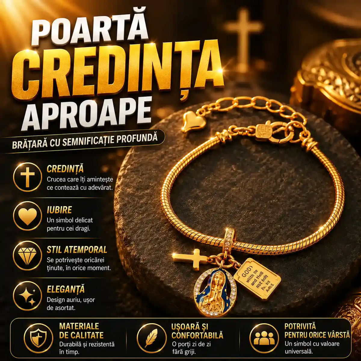 Brățară Aurie Minimalistă GoldenLine™