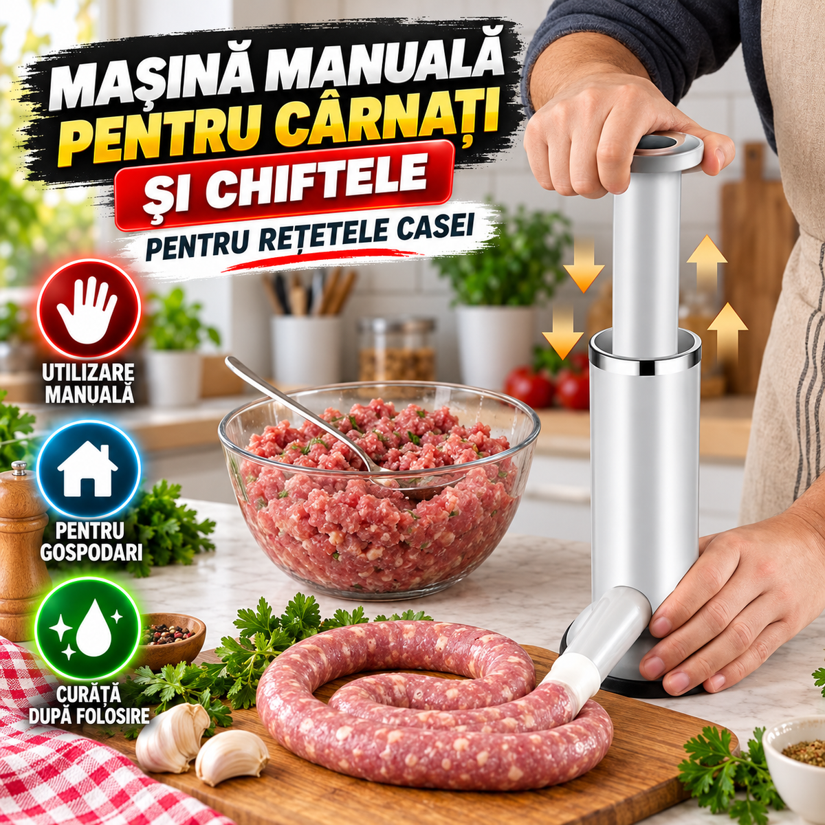 Mașină Manuală Pentru Cârnați Și Chiftele MeatMaster™