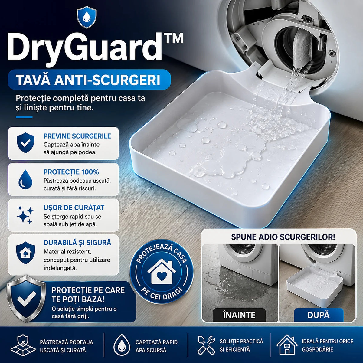Tavă Anti-Scurgeri DryGuard™